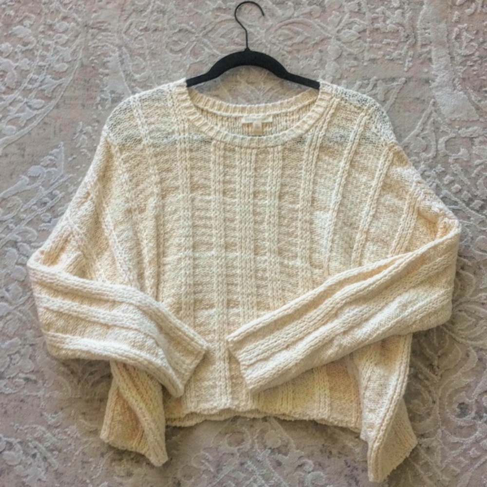 NWOT Eileen Fisher Cropped Knit Sweater
